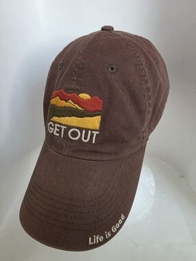Life Is Good Brown 'Get Out' Embroidered Outdoor Cap